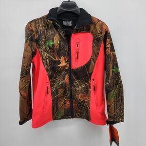 Trail Crest Womens Soft Shell Jacket Highland Forest‎ Camo orange Size Small